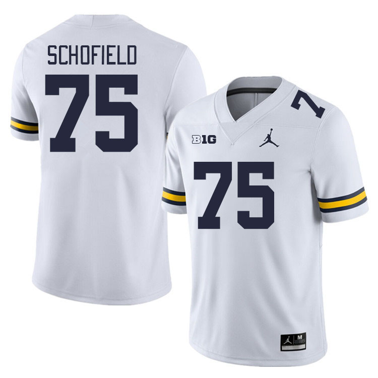 Michigan Wolverines #75 Michael Schofield College Football Jerseys Stitched Sale-White